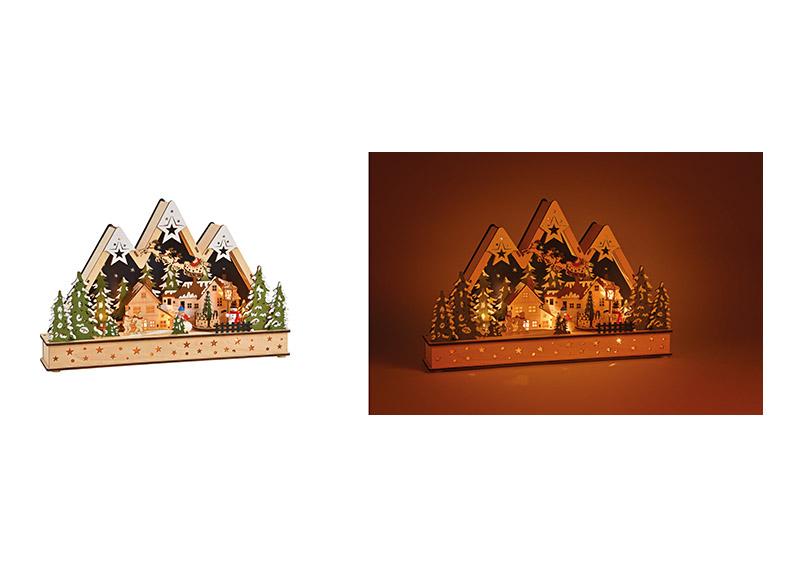 Montagne illuminée enneigée