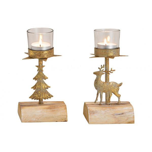 Bougeoir renne doré