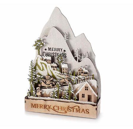 Paysage de bois enneigé de Noël
