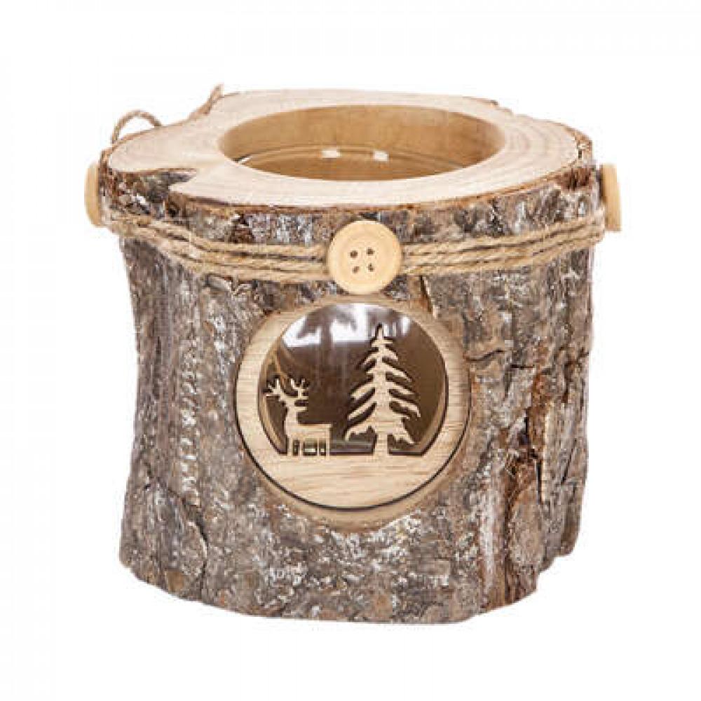 Bougeoir en rondin de bois