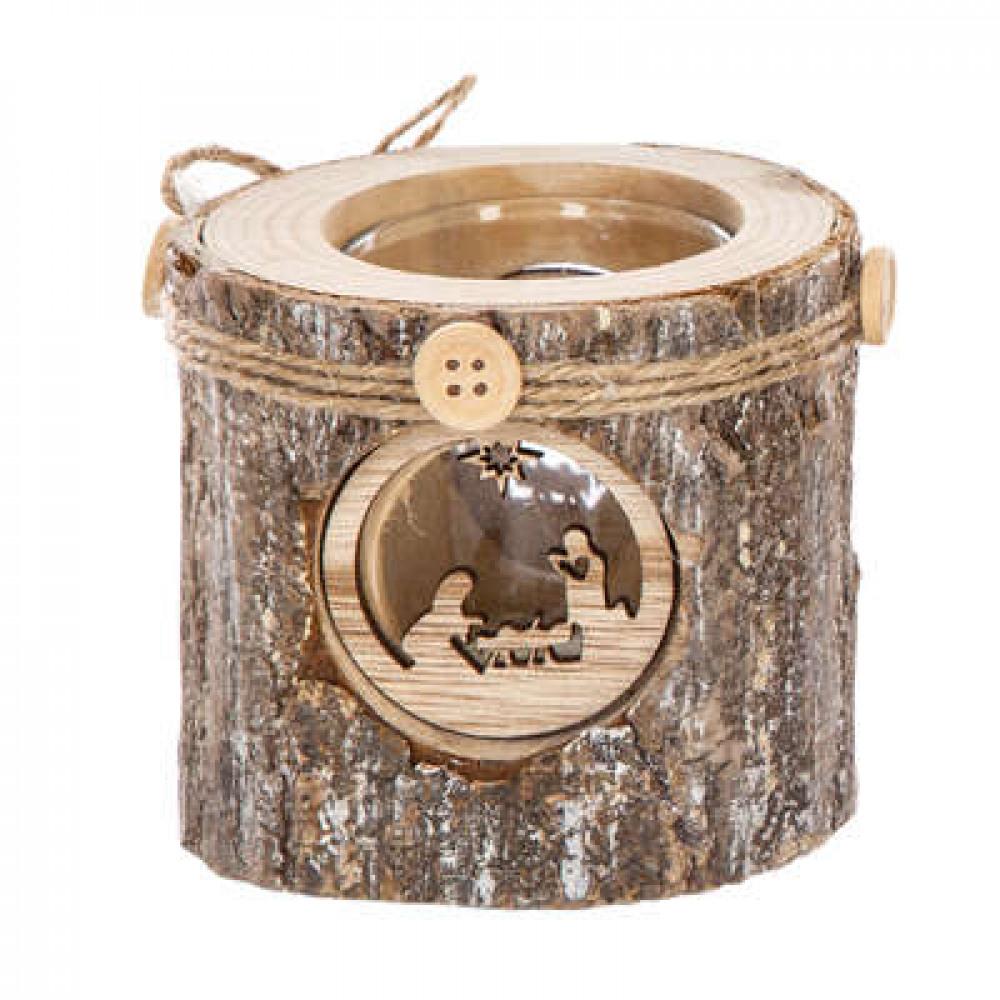 Bougeoir en rondin de bois