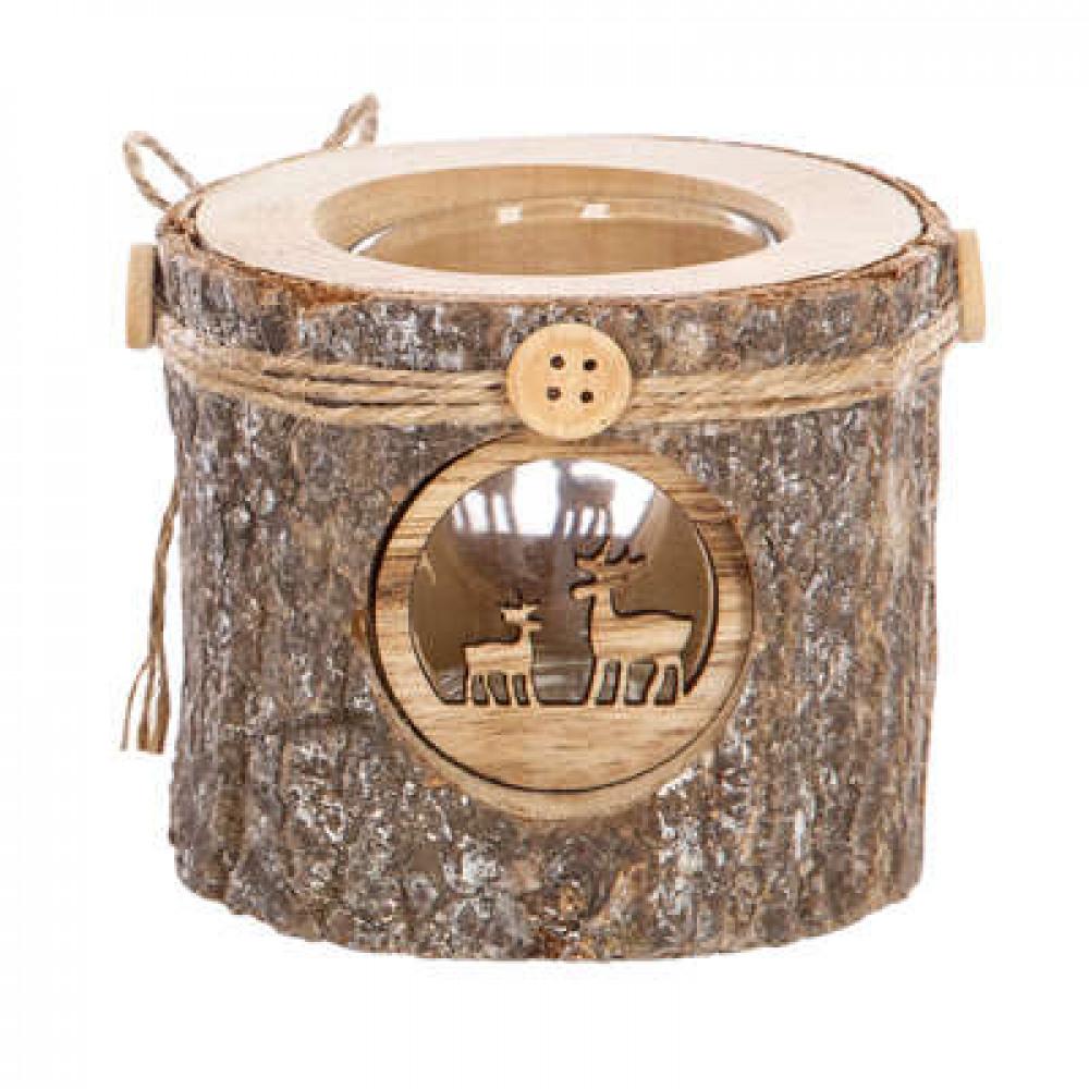 Bougeoir en rondin de bois