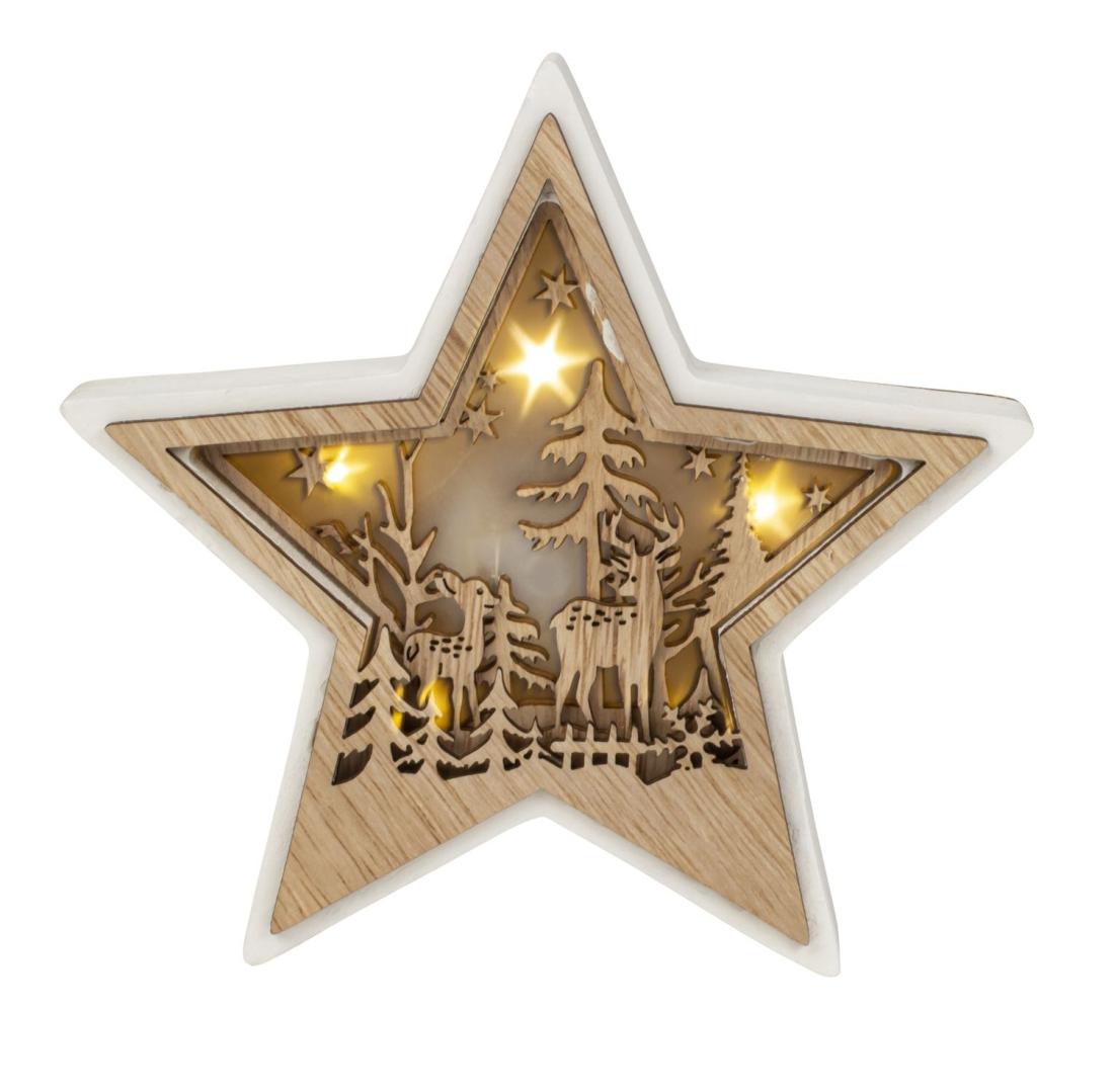 Etoile lumineuse ornée de rennes