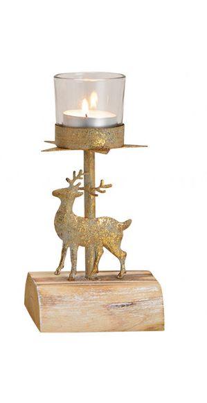 Bougeoir renne doré