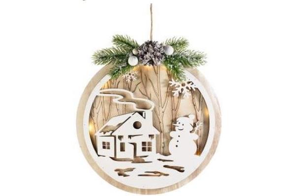 Tableau illuminé Bonhomme de neige Maison